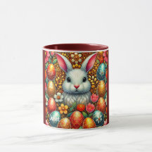 JULIET ~ PÅSKHARE Eggs Flowers ~ Mugg