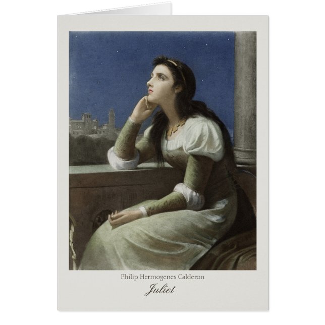 Juliet vid balkongen CC0367 Philip H Calderon Hälsningskort (Framsidan)