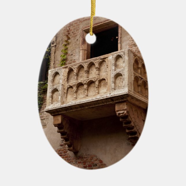 Juliets Balcony, var är Romeo? Julgransprydnad Keramik (Framsidan)