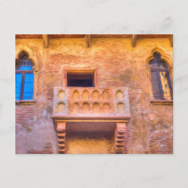 Juliets Balcony Verona Art Vykort (Framsida)