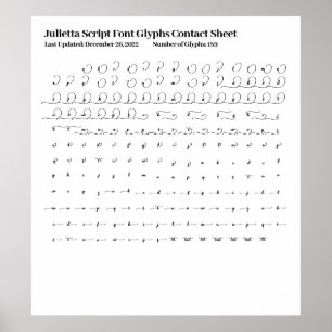 Julietta Script Teckensnittstecken kontakt Lakan Poster
