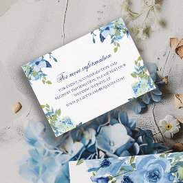 Juliette Dusty Blue Blommig Bröllopswebbplats Info Tilläggskort