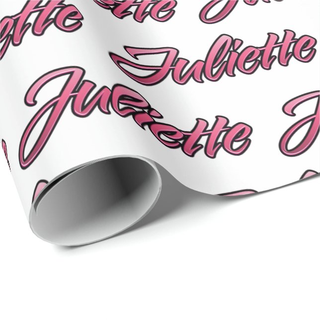 Juliette fade pink personalisiertes Geschenkpapier Presentpapper (Rullad Hörn)
