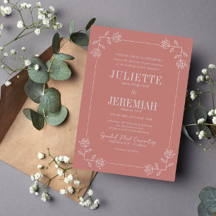 Juliette Ram   Curted Färg   Bröllopsinbjudan Inbjudningar