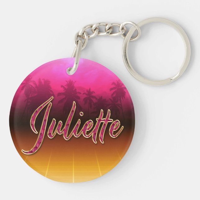 Juliette Vorname Name pink Schlüsselanhänger (Baksidan)