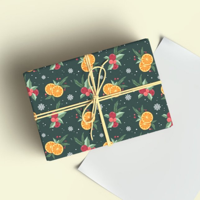Julig apelsininsprirad presentpapper (Skapare uppladdad)
