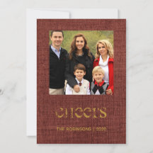 Julig burlap Julros och murgröna Familjefoto