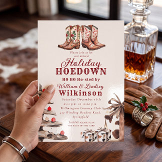 Julig Country Hoedown Westernstövlar Inbjudan