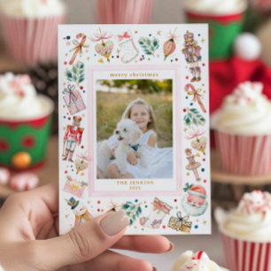 Julig familjefotokort inbjudningar