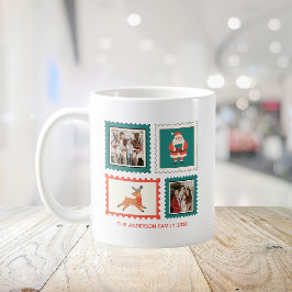 Julig frimärkeskollage 2 Foto Jul Kaffemugg