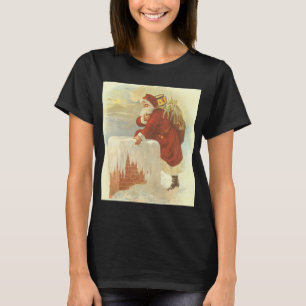 Julig gammalmodig Santa Claus i skorstenen T-shirt