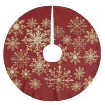 Julig guld- och röd snöflinga presentpapper