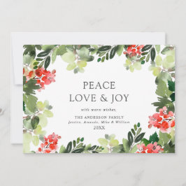 Julig hälsning med högtidsbär från julgranen julkort