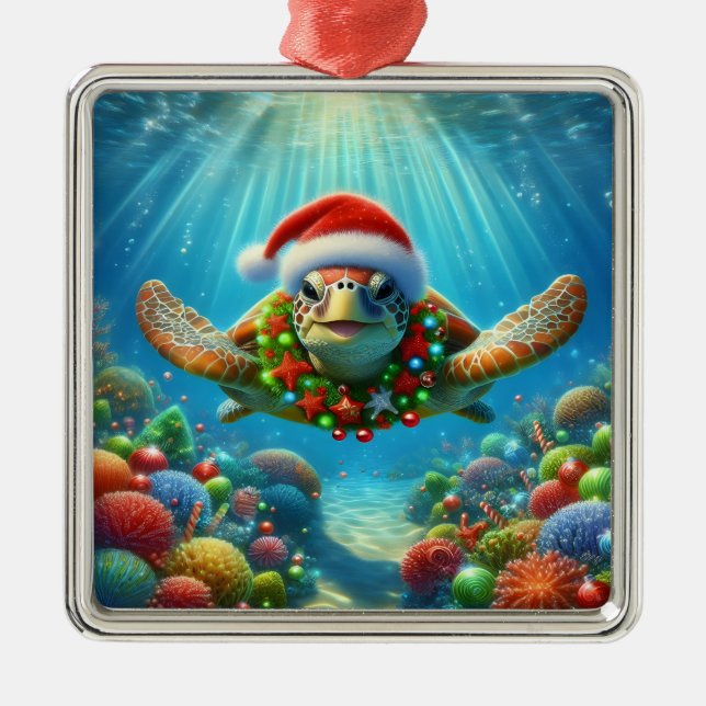 Julig Havssköldpaddsornament Julgransprydnad Metall (Framsidan)