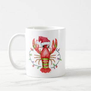 Julig hummer julmugg med tomtehatt kaffemugg