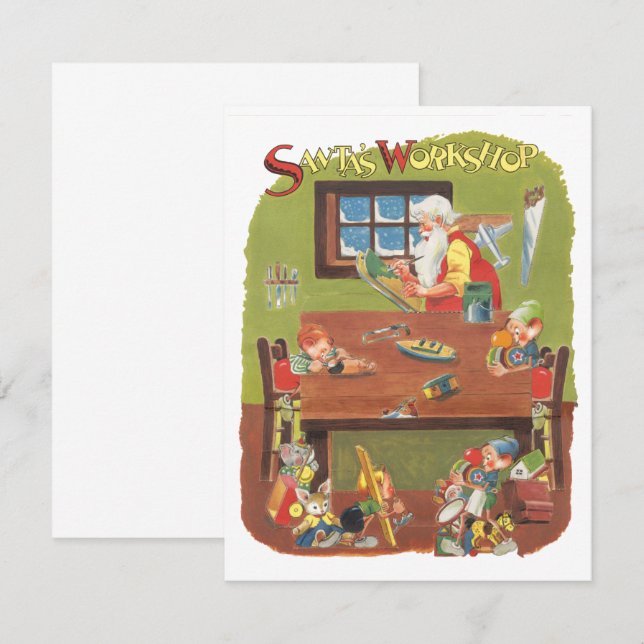 Julig inbjudan till Tomtens verkstad (Fram/baksida)