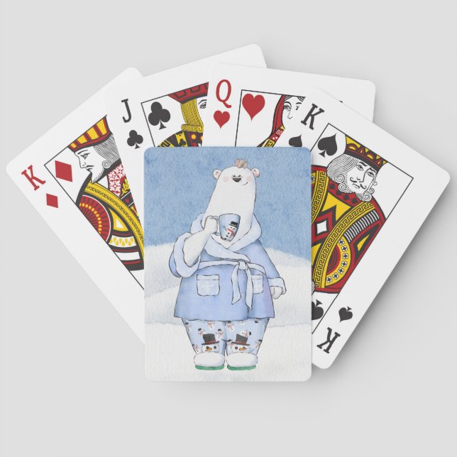 Julig isbjörn i pyjamas casinokort (Baksidan)