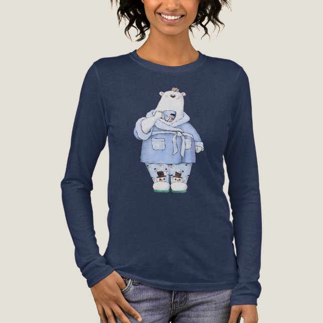 Julig isbjörn i pyjamas t shirt (Framsida)
