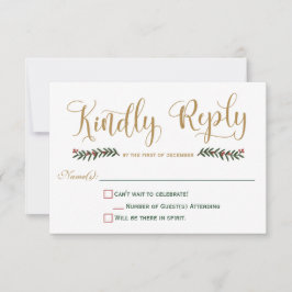 Julig jul bröllopsinbjudan RSVP OSA Kort