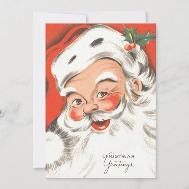 Julig jul, glad tomte med leende inbjudningar (Framsida)