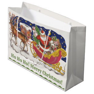 Julig jul, glad tomte med släde