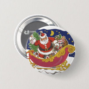Julig jul, Glad tomte med släde Knapp