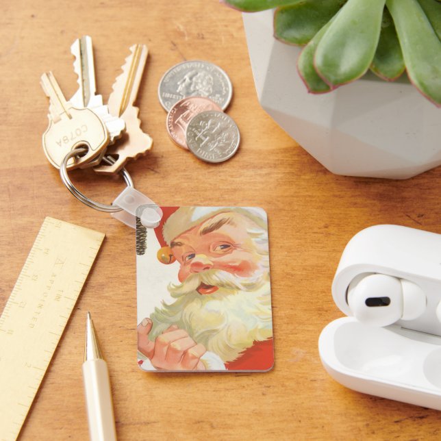 Julig jul, glädjefull tomte med en hemlighet nyckelring (Skrivbord)