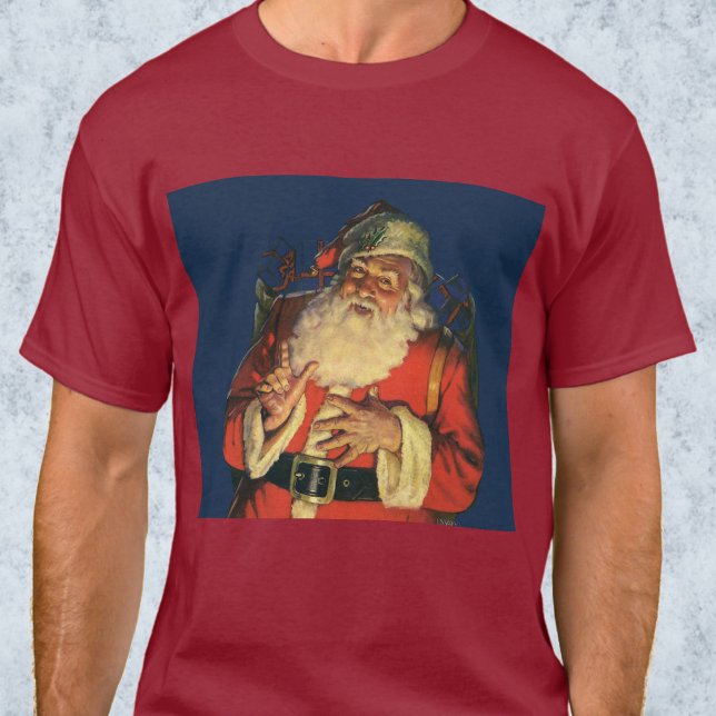 Julig jul, glädjefull tomte med leksaker tee (Skapare uppladdad)
