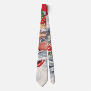 Julig jul, glädjefull tomte med sin mössa slips