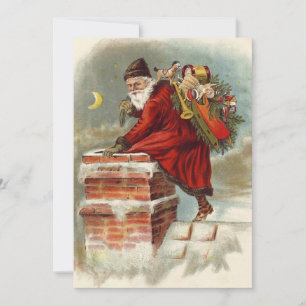 Julig jul Saint Nicholas på taket i viktoriansk st Inbjudningar