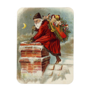Julig jul Saint Nicholas på taket i viktoriansk st Magnet