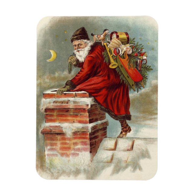 Julig jul Saint Nicholas på taket i viktoriansk st Magnet (Vertikal)