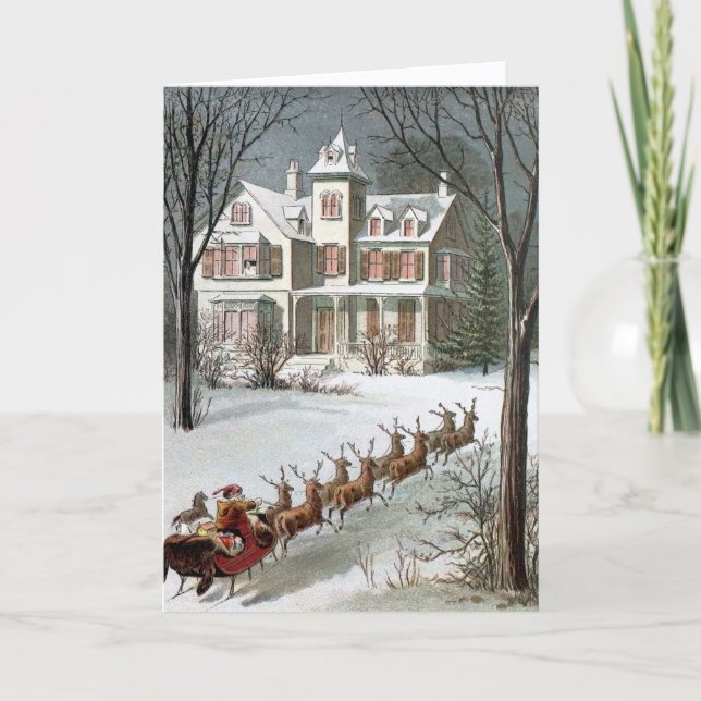 Julig jul, Sankt Nikolaus med renar Kort (Framsida)