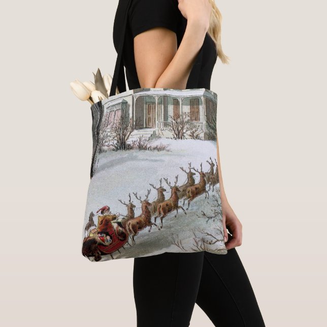 Julig jul, Sankt Nikolaus med renar Tygkasse (Närbild)