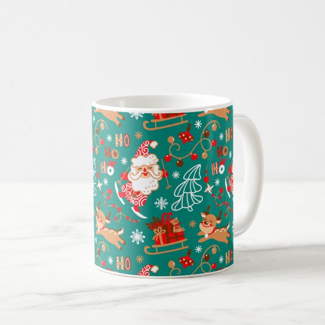 Julig jul Santa och ren Kaffemugg (Framsida höger)
