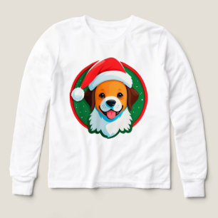 Julig jul tecknad hund t shirt