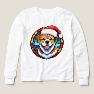 Julig Jul Tecknad Hund T Shirt