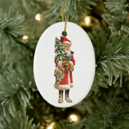 Julig jul, utklippsbild av tomte julgransprydnad keramik