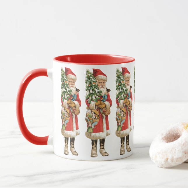 Julig jul, utklippsbild av tomte mugg (Med munk)