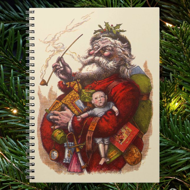 Julig jul, viktoriansk jultomte pip-leksaker anteckningsbok (Skapare uppladdad)