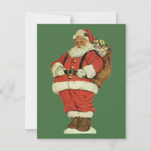 Julig jul, viktoriansk tomte med leksaker julkort