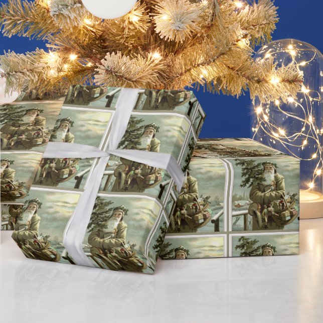 Julig jul, viktoriansk tomte med leksaker presentpapper (Helgdagar)