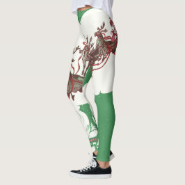Julig julafton, Retro Julgubbe i släde Leggings