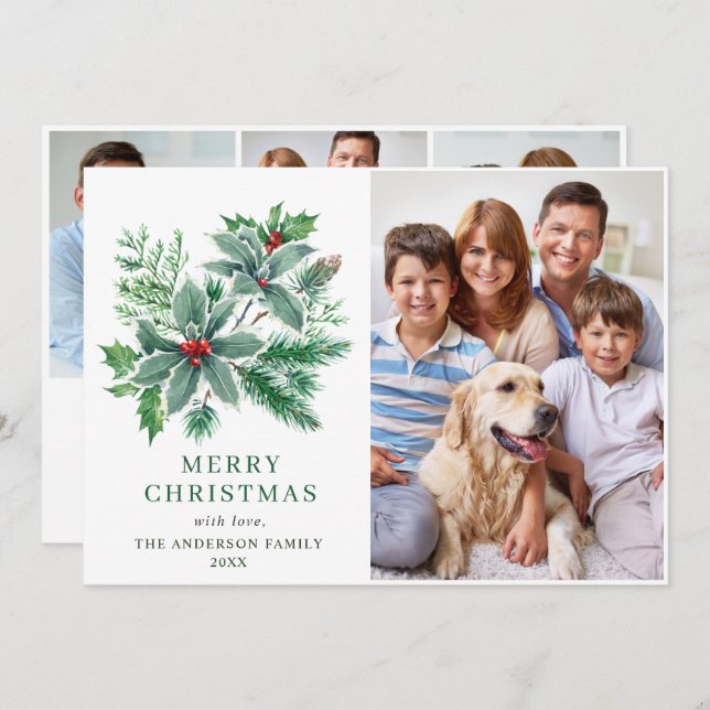 Julig Julbär 4 FOTO Julhälsning Julkort (Fram/baksida)