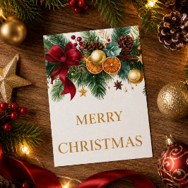 Julig julgranskrans God Jul Semester Julkort
