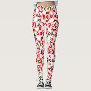 Julig julmönster leggings