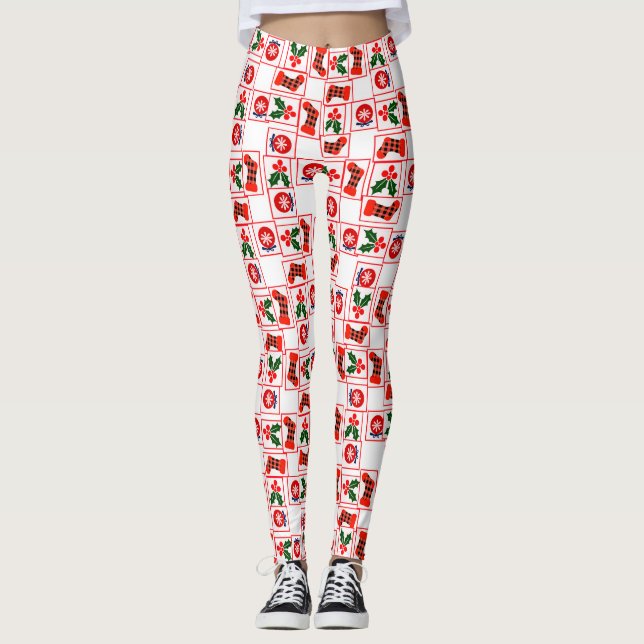 Julig julmönster leggings (Framsida)