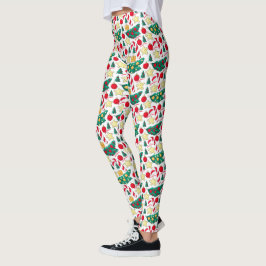 Julig julmönstrad legging