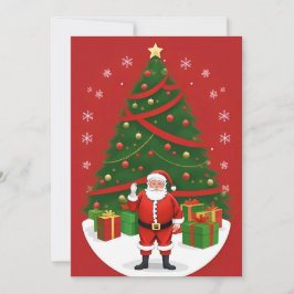 Julig julscen med tomte julkort
