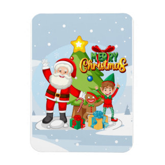 Julig jultomt och vänner julkort magnet